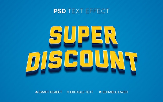 Super descuento de efecto de texto