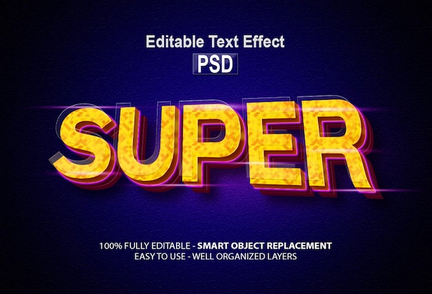 Super editierbare 3d-texteffekte und textmodell