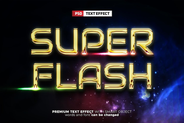 Super-flash-galaxie-chrom-luxus-3d-texteffekt-stil-mock-up