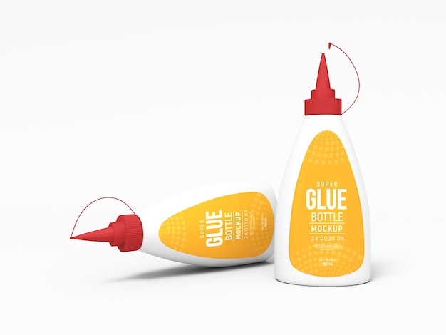 Super glue plastikflasche plastik mockup