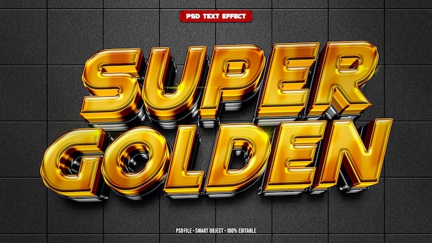 Super golden 3D-bearbeitbarer Texteffekt