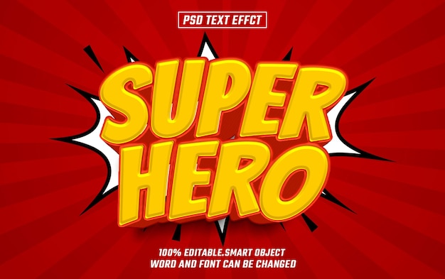 Super-Held-bearbeitbarer Text, Schriftart-Effekt, 3D-Text für den Titel