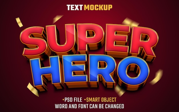 super hero text effect 3d text font effect