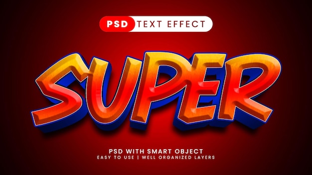 Super heroes cartoon texteffekt