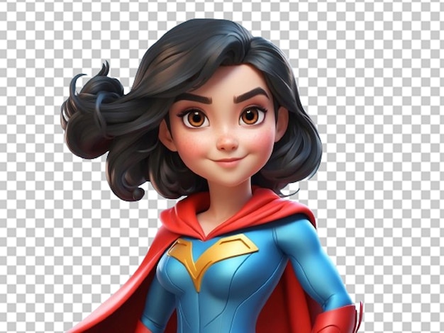 Super heroína de desenho animado em pé