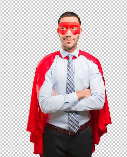 Super homme d'affaires confiant à la recherche