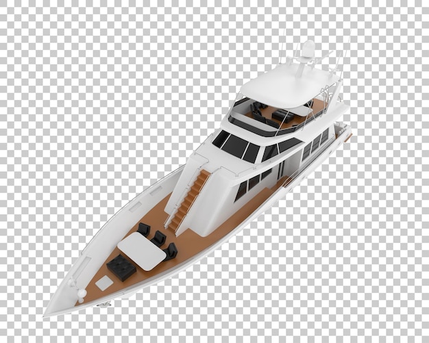 Super iate na ilustração de renderização 3d de fundo transparente