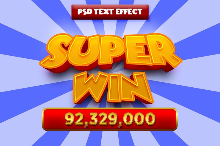 PSD super jackpot 3d efecto de texto editable fuente de tipografía 3d