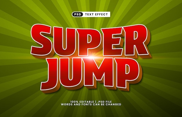 super jump editable text effect with a super and hero text effect
