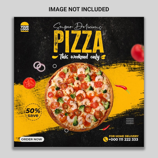Super leckere Pizza Social Media Post