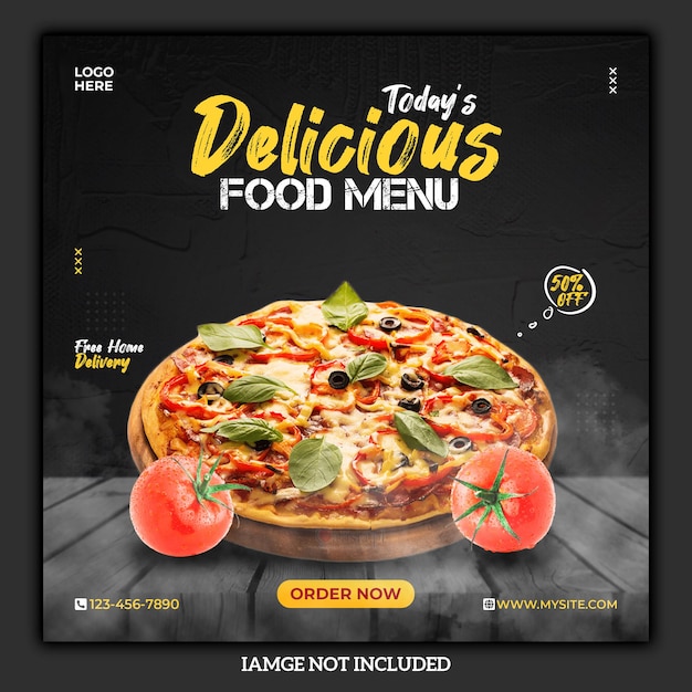 Super leckeres Essen Social Media Post Vorlage