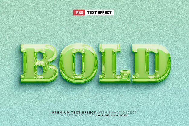 Super Liquid Green 3D bearbeitbares Texteffekt-Vorlagenmodell