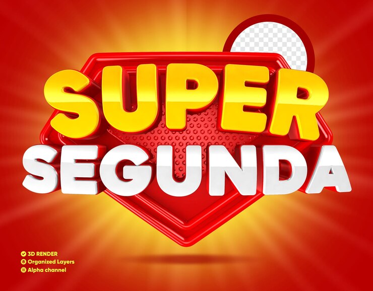 PSD super monday roter und gelber stempel für komposition