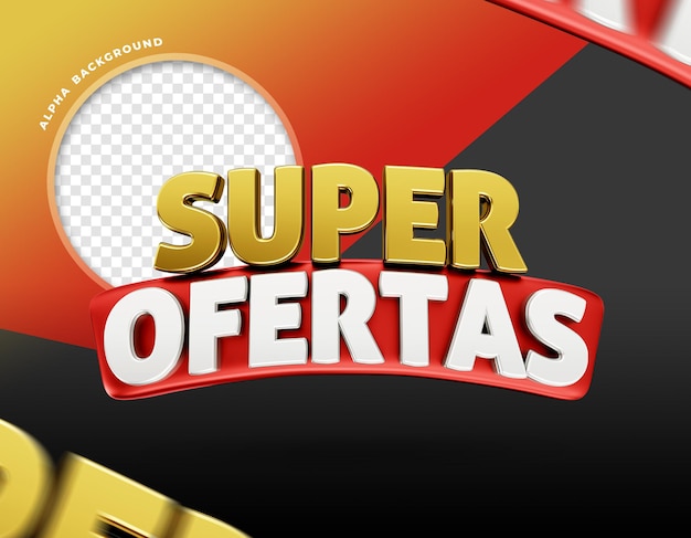 PSD super ofertas de banner 3d no brasil