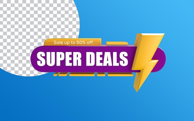 Super ofertas de venda em flash 3d render banner tex