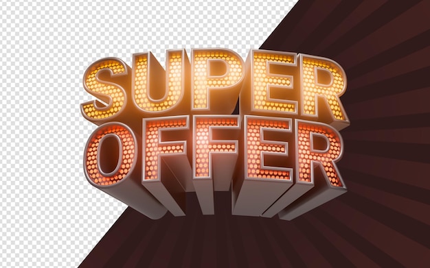 super offerta vendita banner template design 3d render concept per grande sconto nel centro commerciale