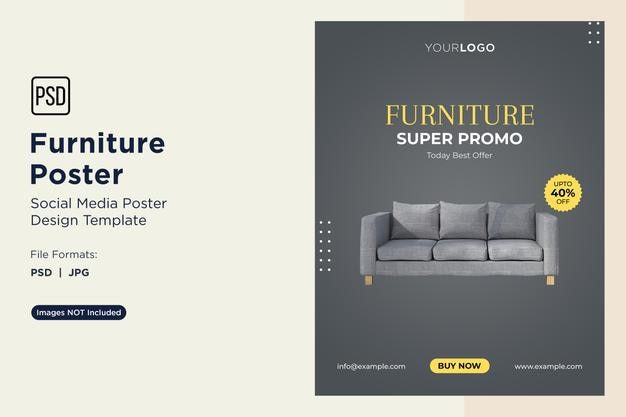 Super póster de promoción de muebles