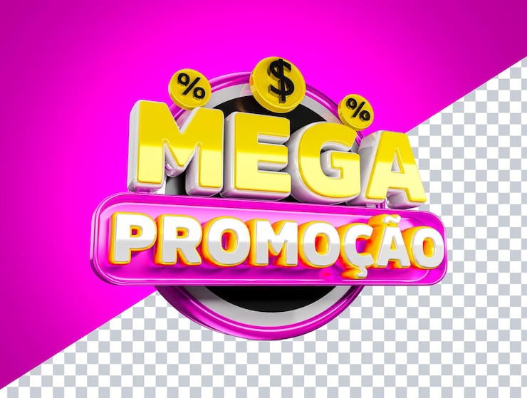 PSD super promoção de crachá 3d para design promocional