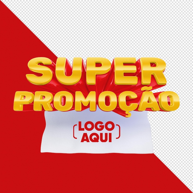 PSD super promotion stamp 3d render für komposition