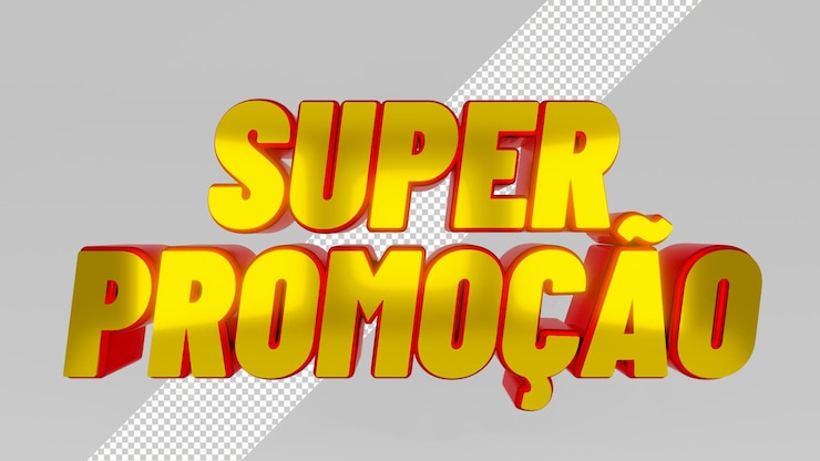 PSD super-promotionsname in 3d mit durchsichtigem hintergrund