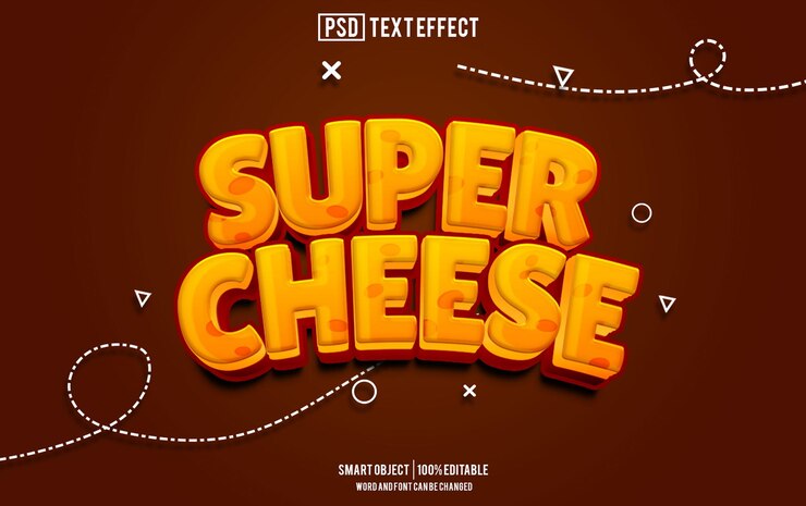 PSD super queso efecto de texto fuente tipografía editable texto en 3d