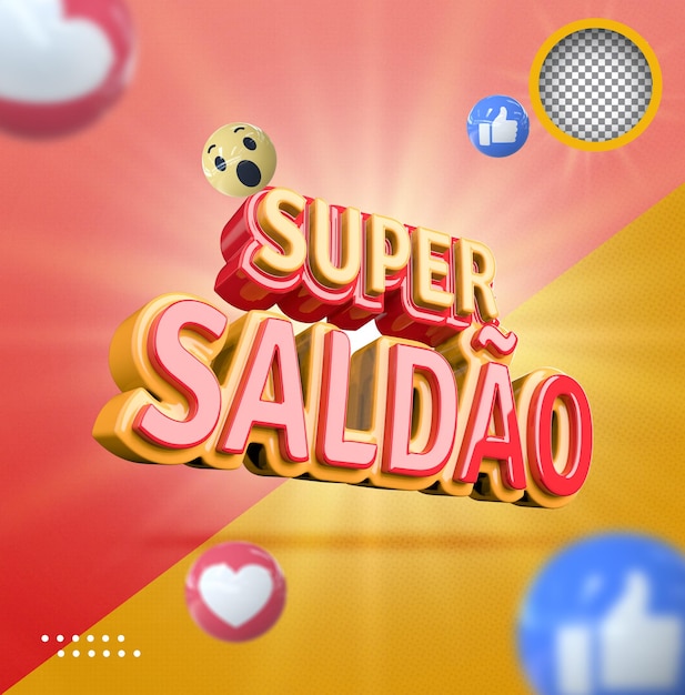 Super saldão selo estilo 3d