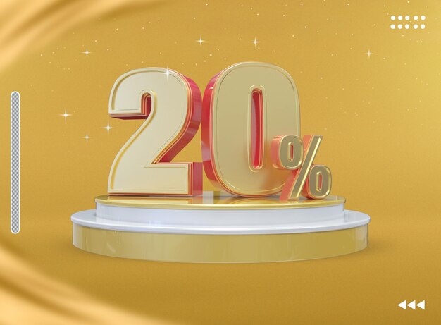 Super Sale 20 por ciento con podium gold