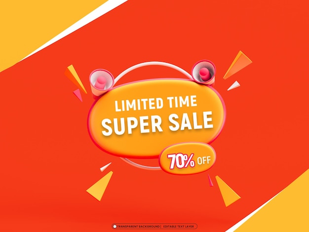 Super Sale 3D-Promotions-Banner-Design-Vorlage für den Verkauf