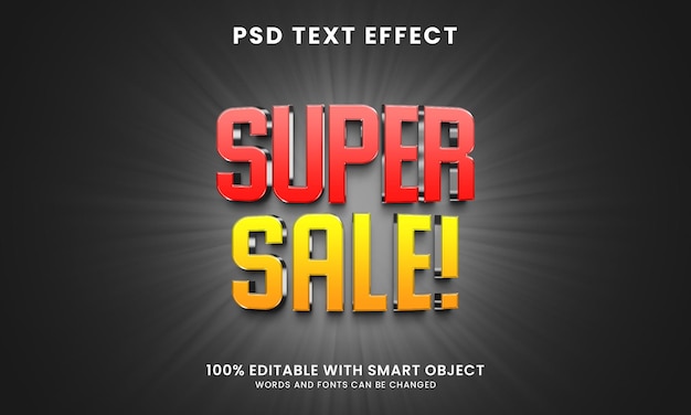 PSD super sale 3d-texteffekt-vorlage