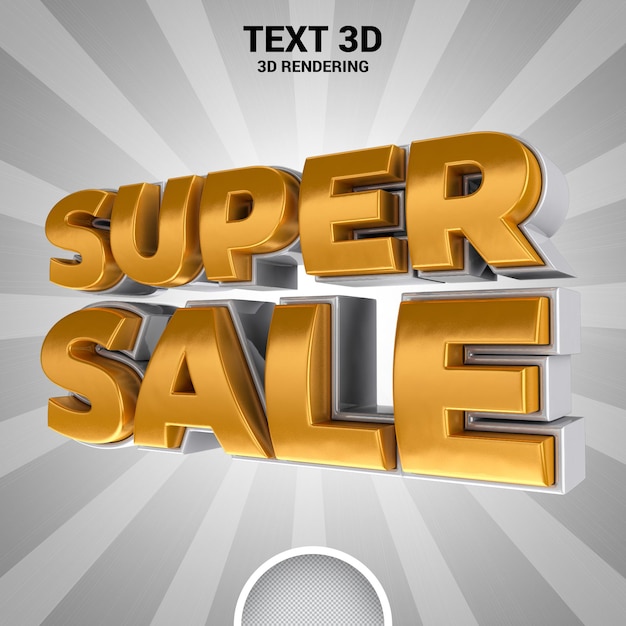 PSD super sale banner 3d-rendering