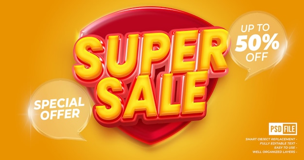 Super Sale benutzerdefiniertes Etikett mit glänzendem, editierbarem 3D-Texteffekt