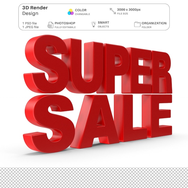 Super sale text effekt 3d-modellierung psd-datei realistischer schwarzer freitag