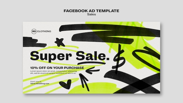 PSD super sales social media promo-vorlage
