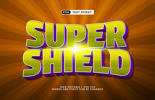 super shield editable text effect with a super and hero text effect