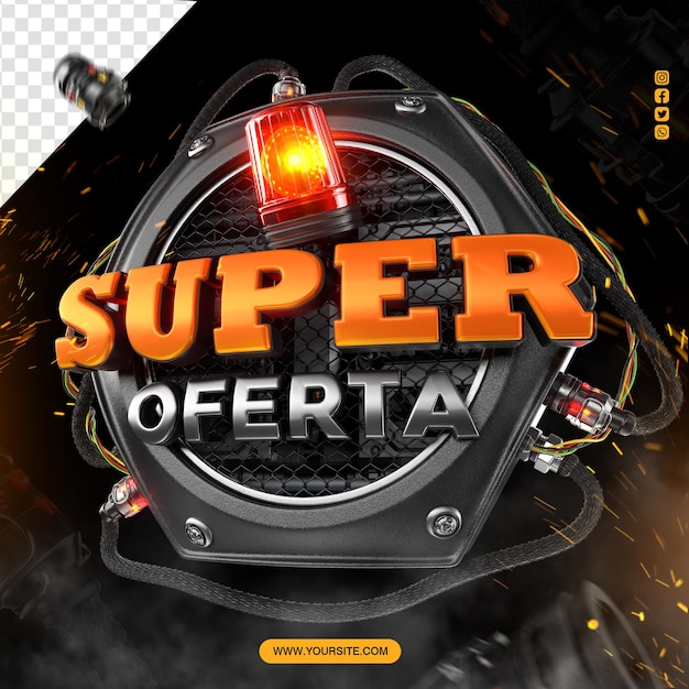 super signe d'offre avec des éléments futuristes