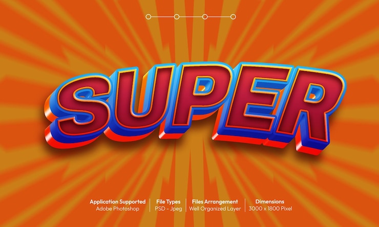 PSD super texteffekt mit 3d-schriftart