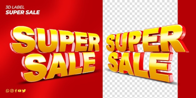 super venda de rótulo 3d para campanhas publicitárias