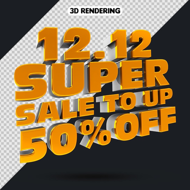 PSD super venta 1212 representación 3d