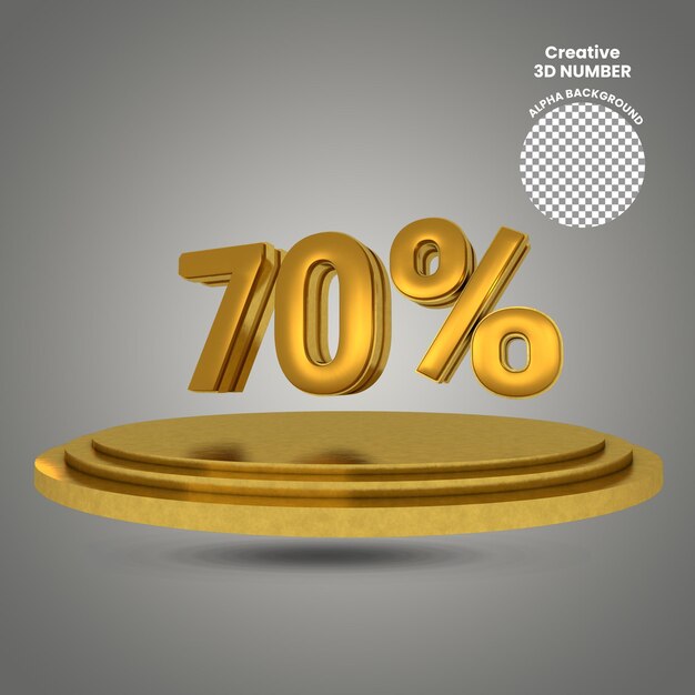 Super venta 70 por ciento con podio dorado.