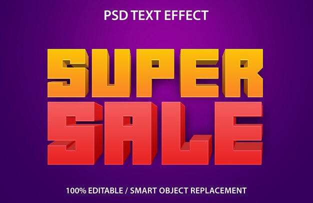 Super vente d'effet de texte modifiable