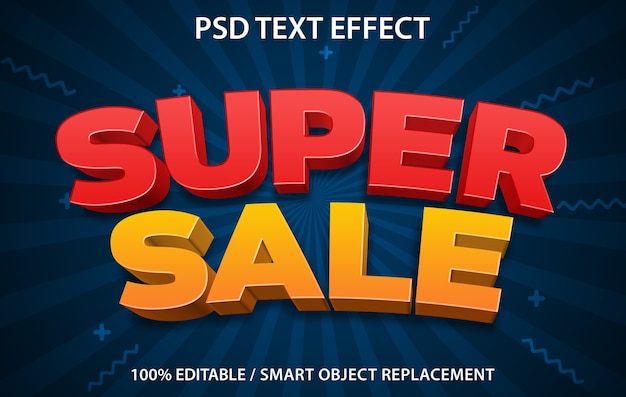 PSD super vente d'effet de texte modifiable