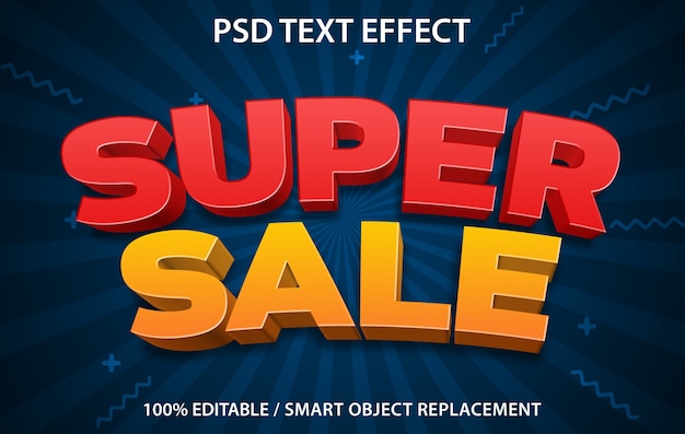 Super vente d'effet de texte modifiable