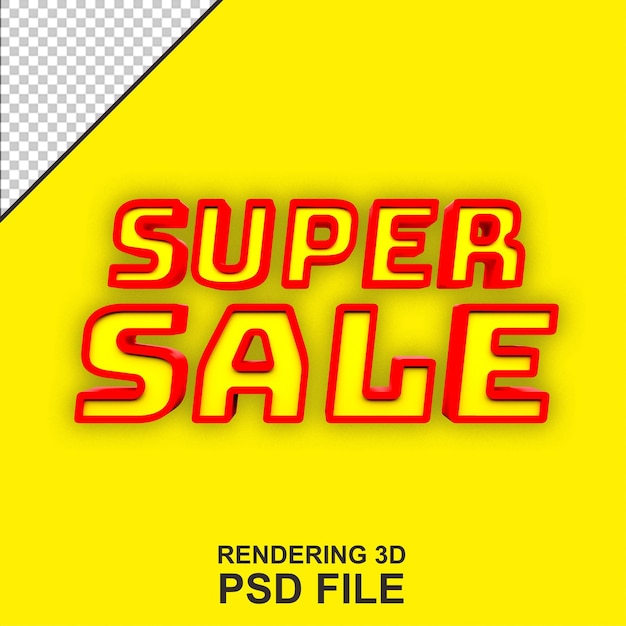 Super vente en rendu 3d Psd gratuit