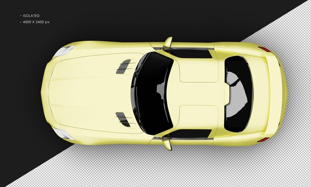 Super-voiture Sportive électrique Jaune Métallique Réaliste Isolée Vue De Haut