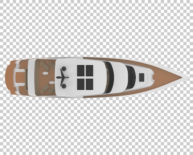 PSD super yacht sur fond transparent illustration de rendu 3d