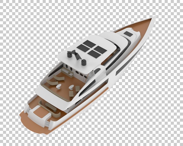 PSD super yacht sur fond transparent illustration de rendu 3d