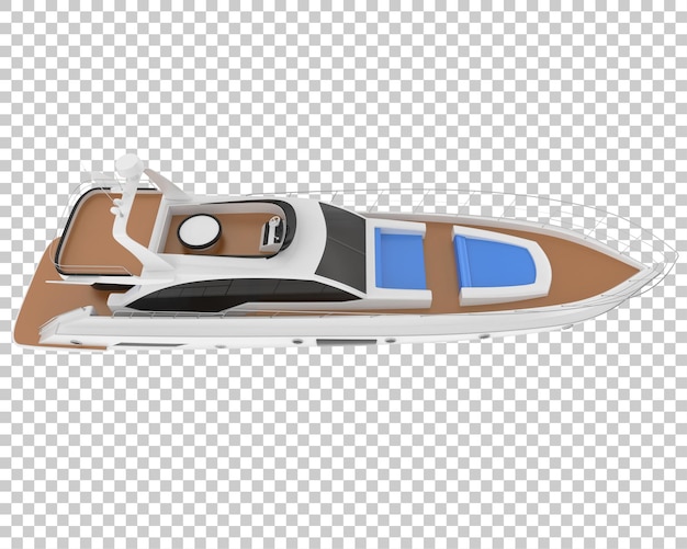 PSD super yacht sur fond transparent illustration de rendu 3d