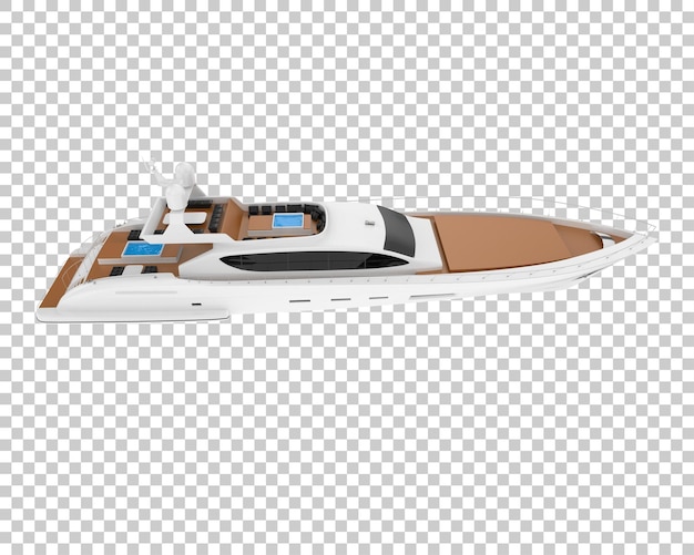 PSD super yacht de luxe sur fond transparent illustration de rendu 3d