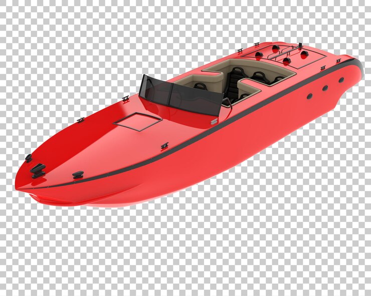 PSD super yate en la ilustración de renderizado 3d de fondo transparente