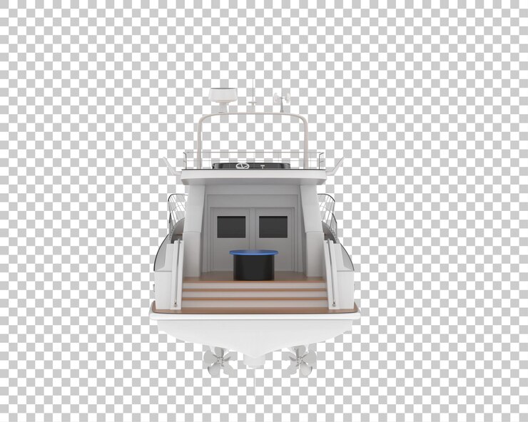 PSD super yate en la ilustración de renderizado 3d de fondo transparente
